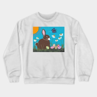 EASTER Bunny Rabbit Painting Crewneck Sweatshirt